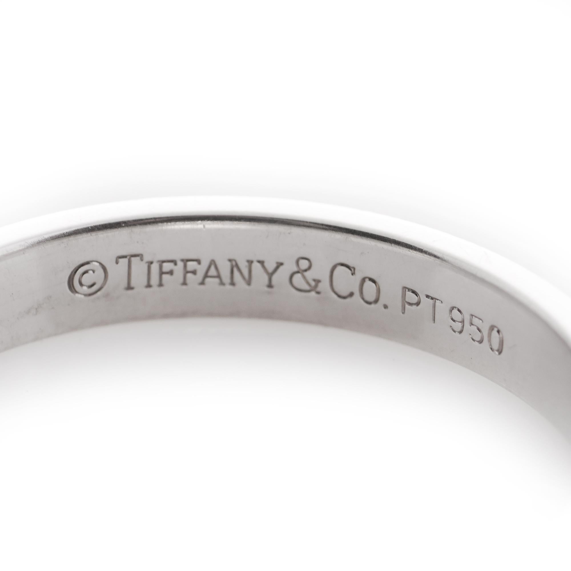 Tiffany & Co. 950 Platin Mill grain Ehering-Ringe mit Maserung für ihn und sie im Angebot 3