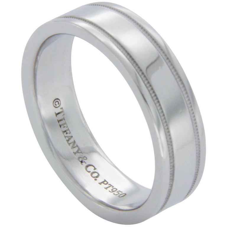 Tiffany and Co. 950 Platinum Wedding Band Ring For Sale at 1stDibs