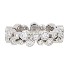 Tiffany & Co. .96ctw Round Brilliant Diamond Bubbles Eternity Band Ring Platinum
