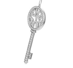 Tiffany & Co .98 Carat Diamond Platinum Bubble Key Pendant