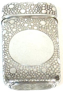 Tiffany & Co. Aesthetic Movement Sterling  Match Safe Raindrop-Shagreen Pattern