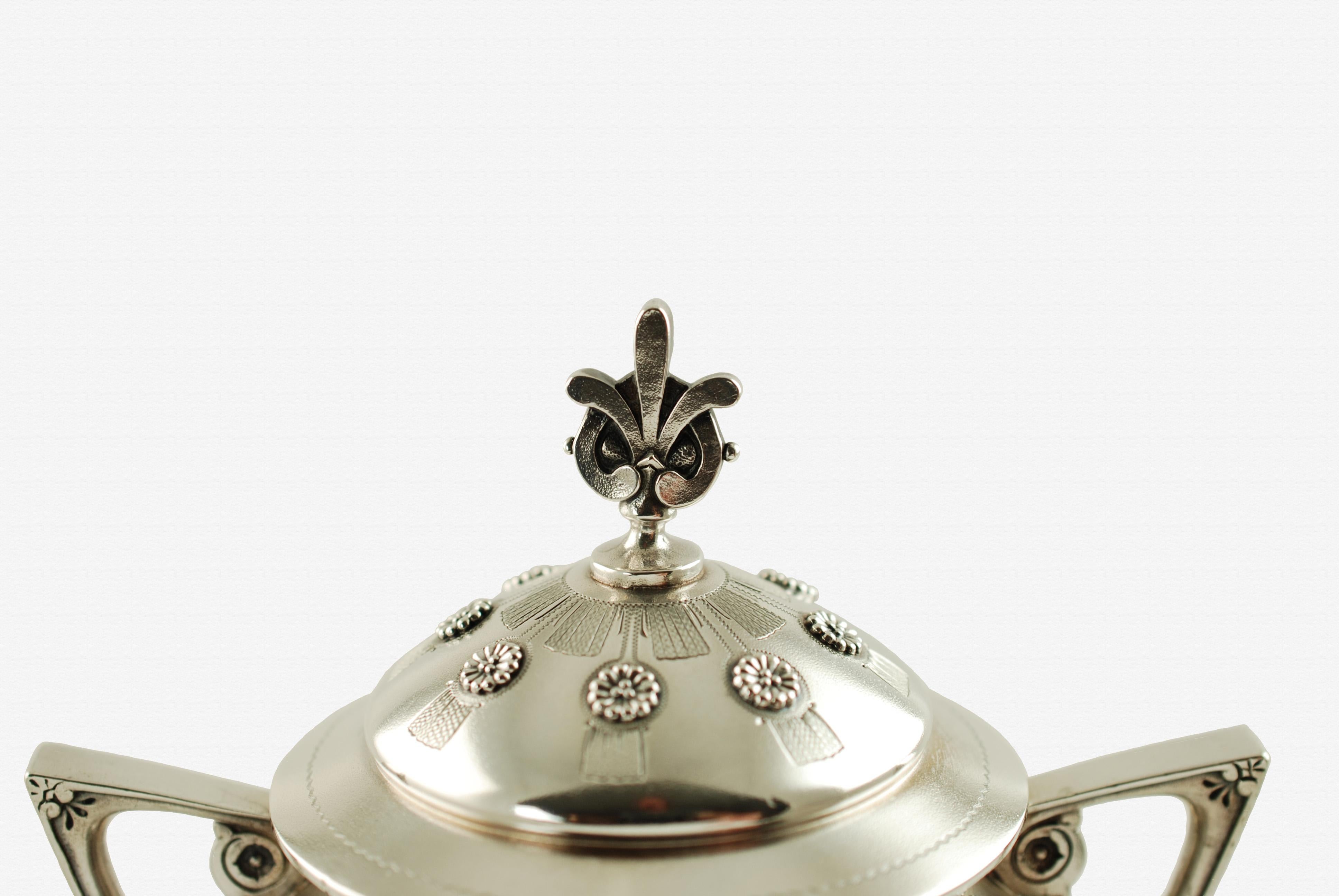 Late 19th Century Tiffany & Co Aesthetic Movement Sterling Silver Cream and Sugar Set For Sale