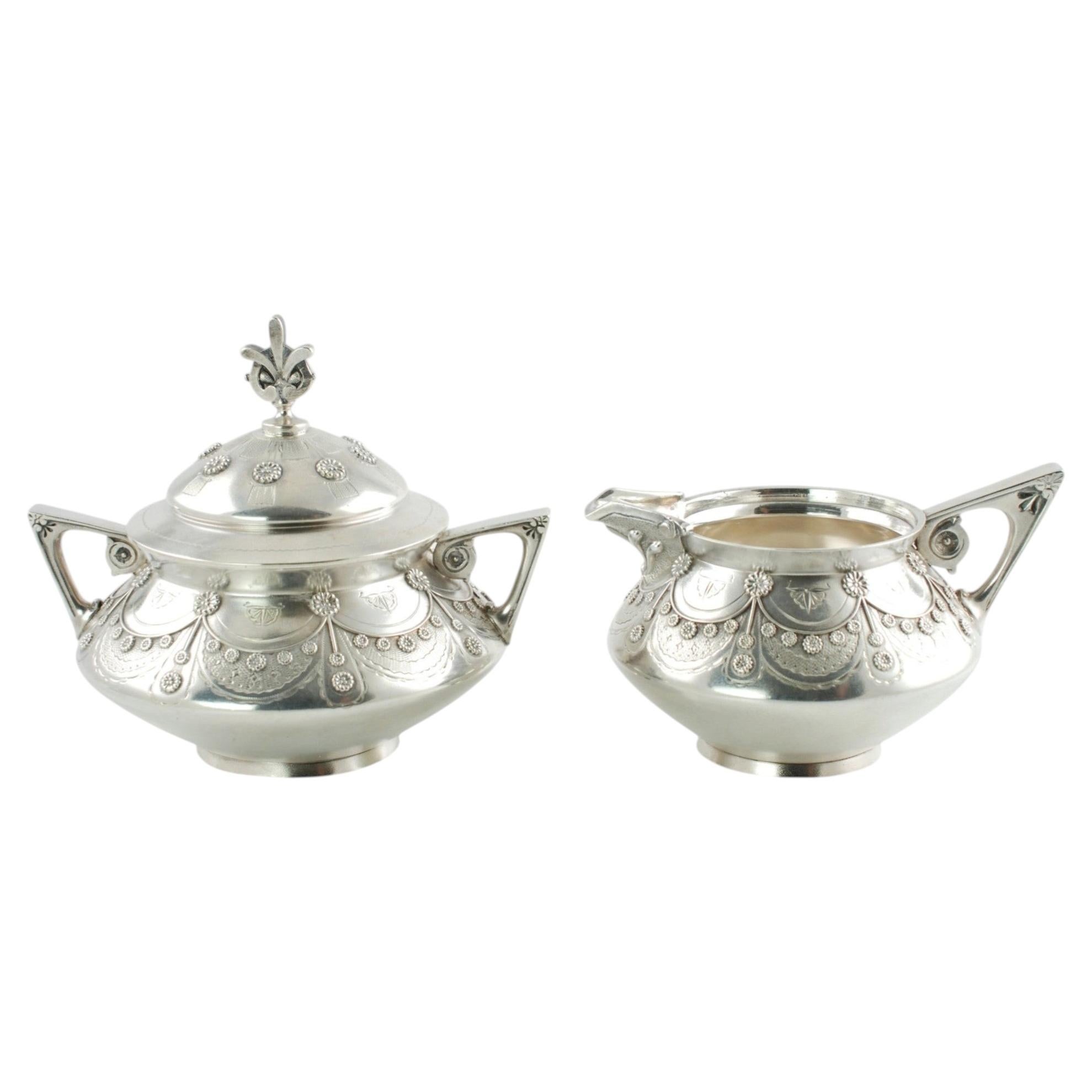 Tiffany & Co Aesthetic Movement Sterling Silver Cream and Sugar Set