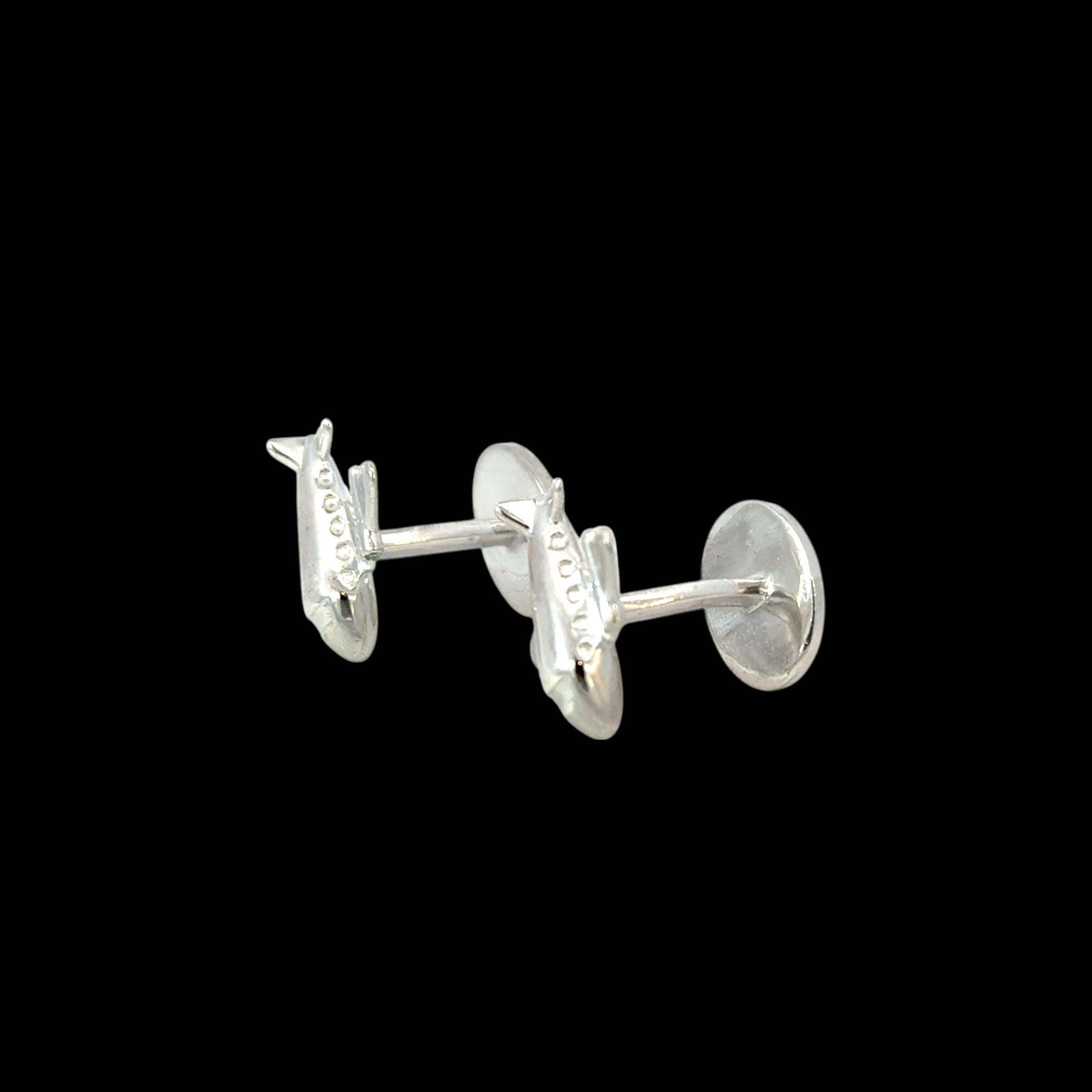 Tiffany & Co Airplane Cufflinks Sterling Silver 9 Grams Estate In Good Condition In Brooklyn, NY