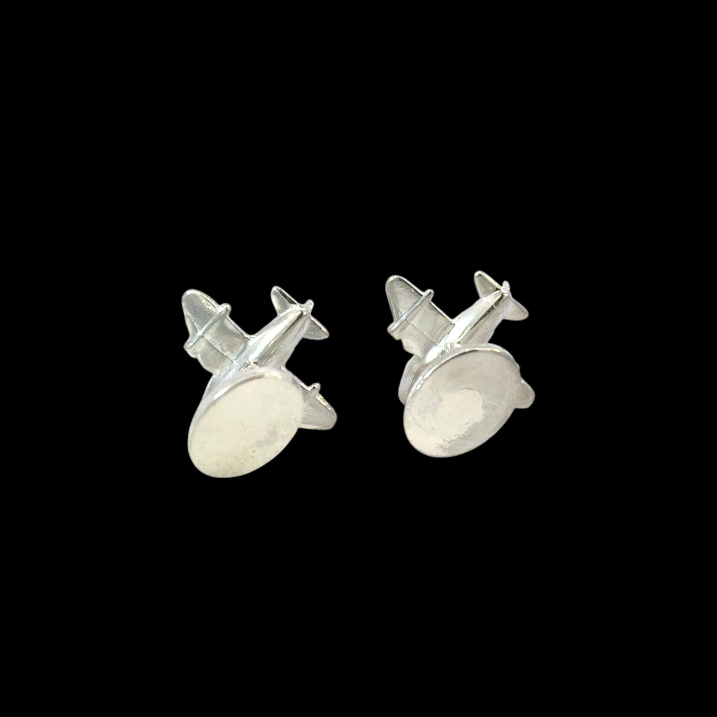 Tiffany & Co Airplane Cufflinks Sterling Silver 9 Grams Estate 3