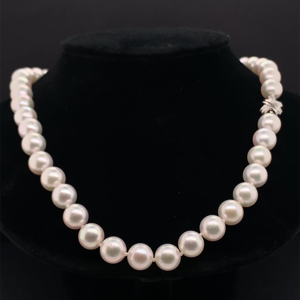 Tiffany & Co. Akoya Pearl Necklace 18 Karat Certified 5
