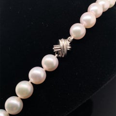 Tiffany & Co. Akoya Pearl Necklace 18 Karat Certified