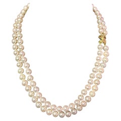 Vintage Tiffany & Co Akoya Pearl Signature X Necklace 16" 7.16 mm Estate Certified