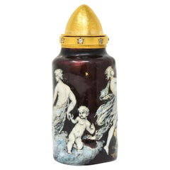 Tiffany & Co. Alfred B Meyer Victorian Enamel Diamond 18K Antique Perfume Bottle
