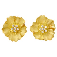 Tiffany & Co. Alpine Rose Diamond and Gold Earrings