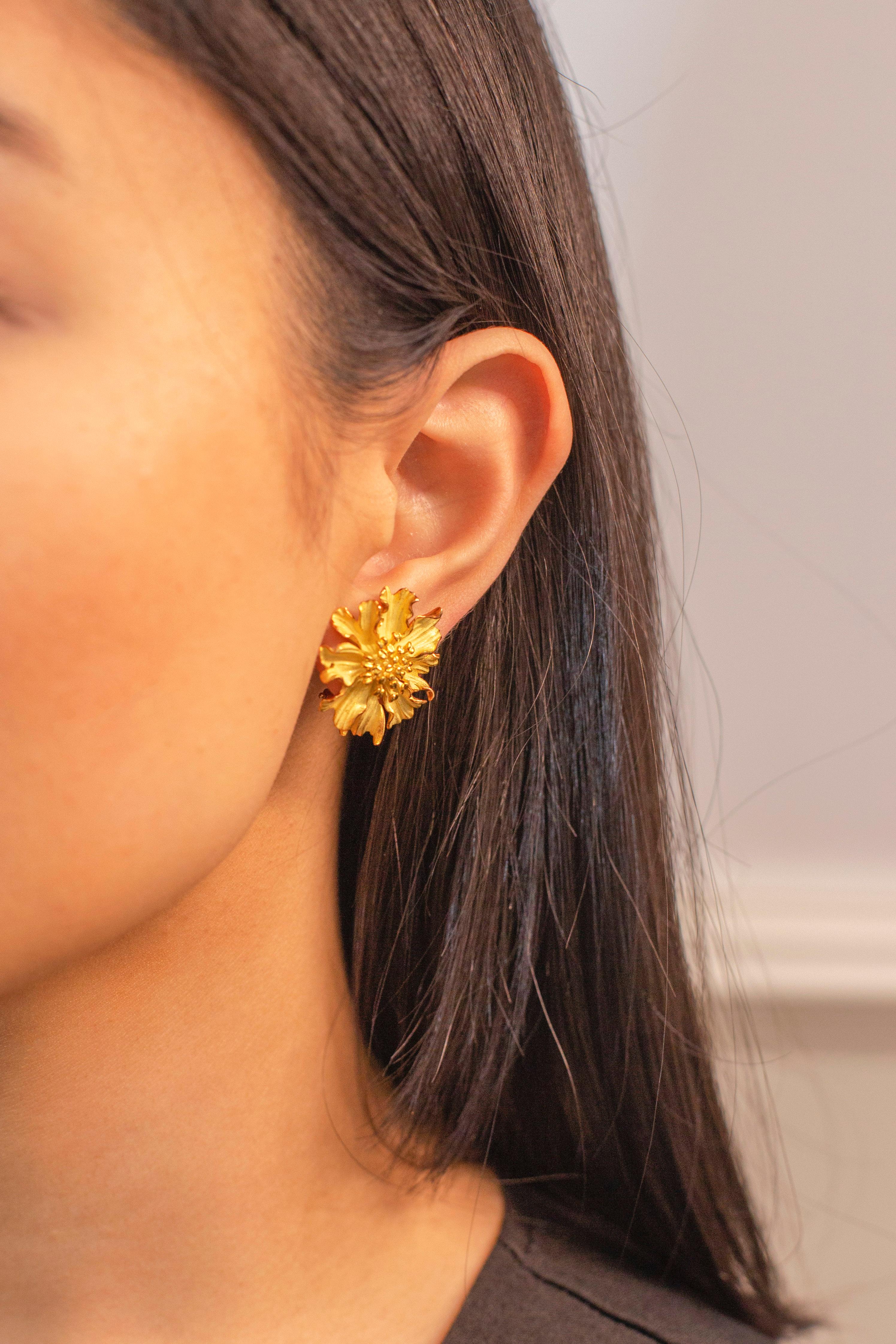 Contemporain Tiffany & Co. Boucles d'oreilles alpines or jaune en vente