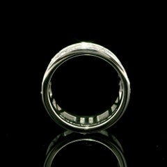 Tiffany & Co. Altas 18k Gold Diamond Pierced Roman Numeral Wide Band Ring sz5