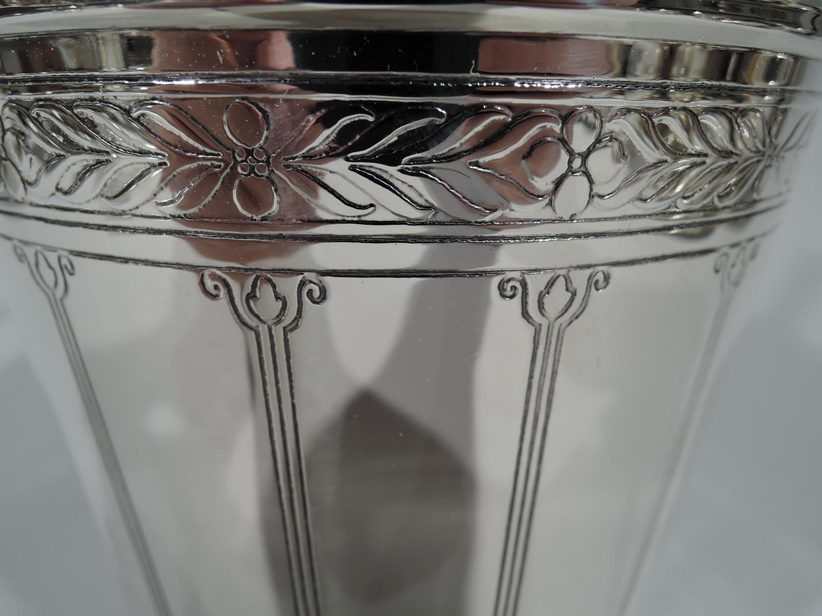 Tiffany & Co. American Art Deco Modern Sterling Silver Ice Bucket with Tongs 1