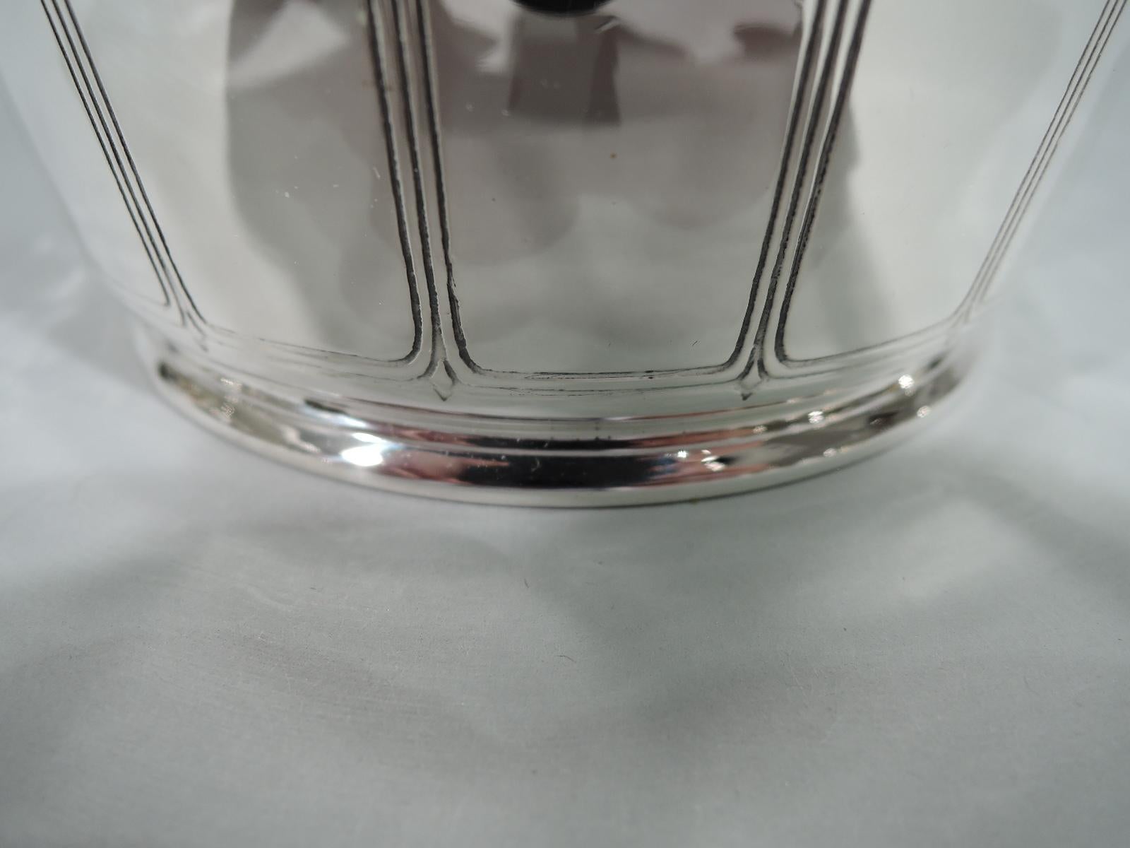 Tiffany & Co. American Art Deco Modern Sterling Silver Ice Bucket with Tongs 2
