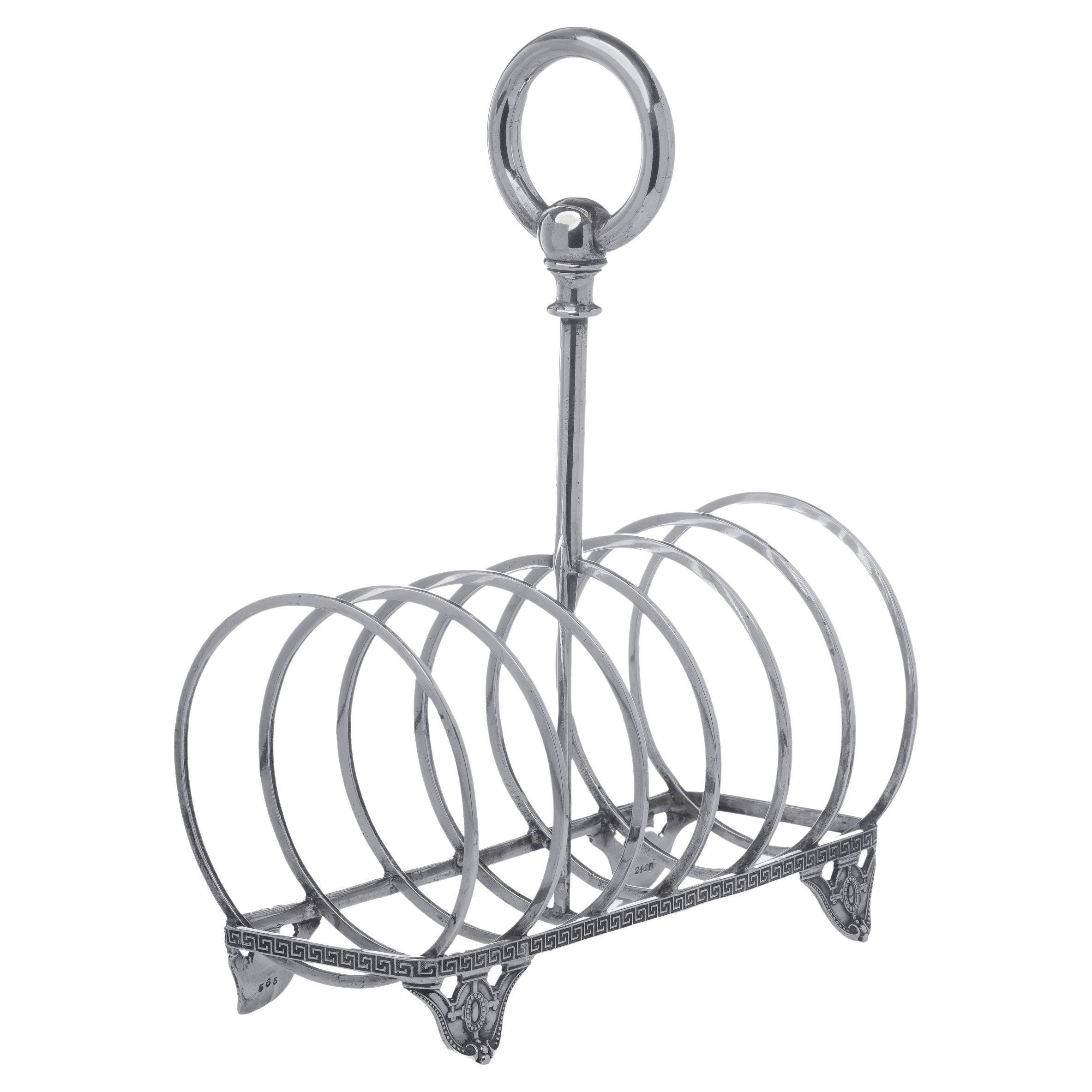 Tiffany & Co. Tostador americano de plata de ley, circa 1870