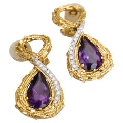 Tiffany & Co. Orecchini in oro con ametista e diamante