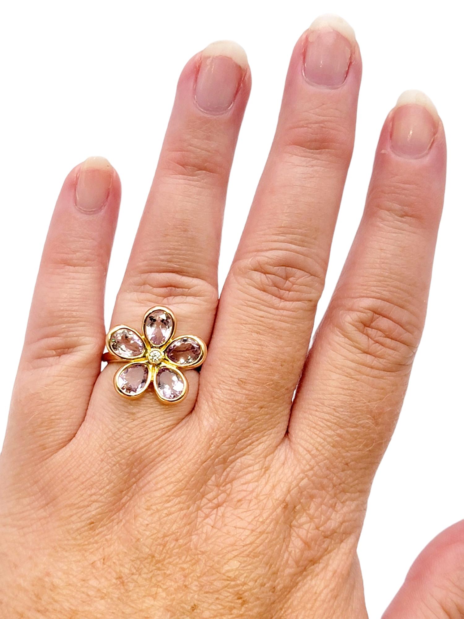 Tiffany & Co. Amethyst and Diamond Sparklers Flower Ring in 18 Karat Rose Gold 3
