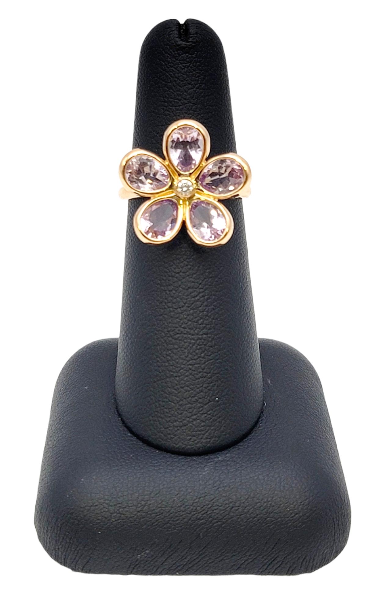 Tiffany & Co. Amethyst and Diamond Sparklers Flower Ring in 18 Karat Rose Gold 4
