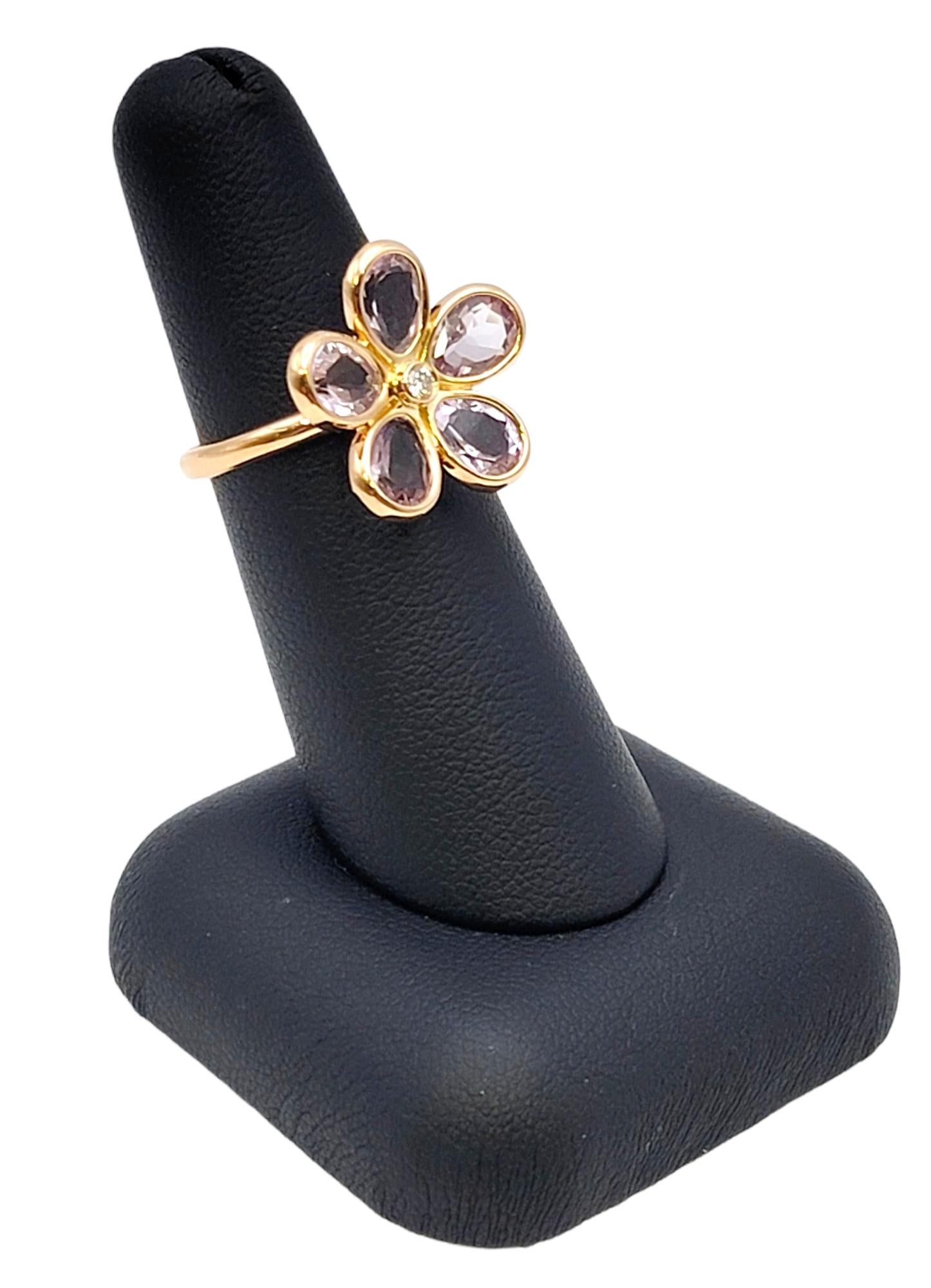 Tiffany & Co. Amethyst and Diamond Sparklers Flower Ring in 18 Karat Rose Gold 5