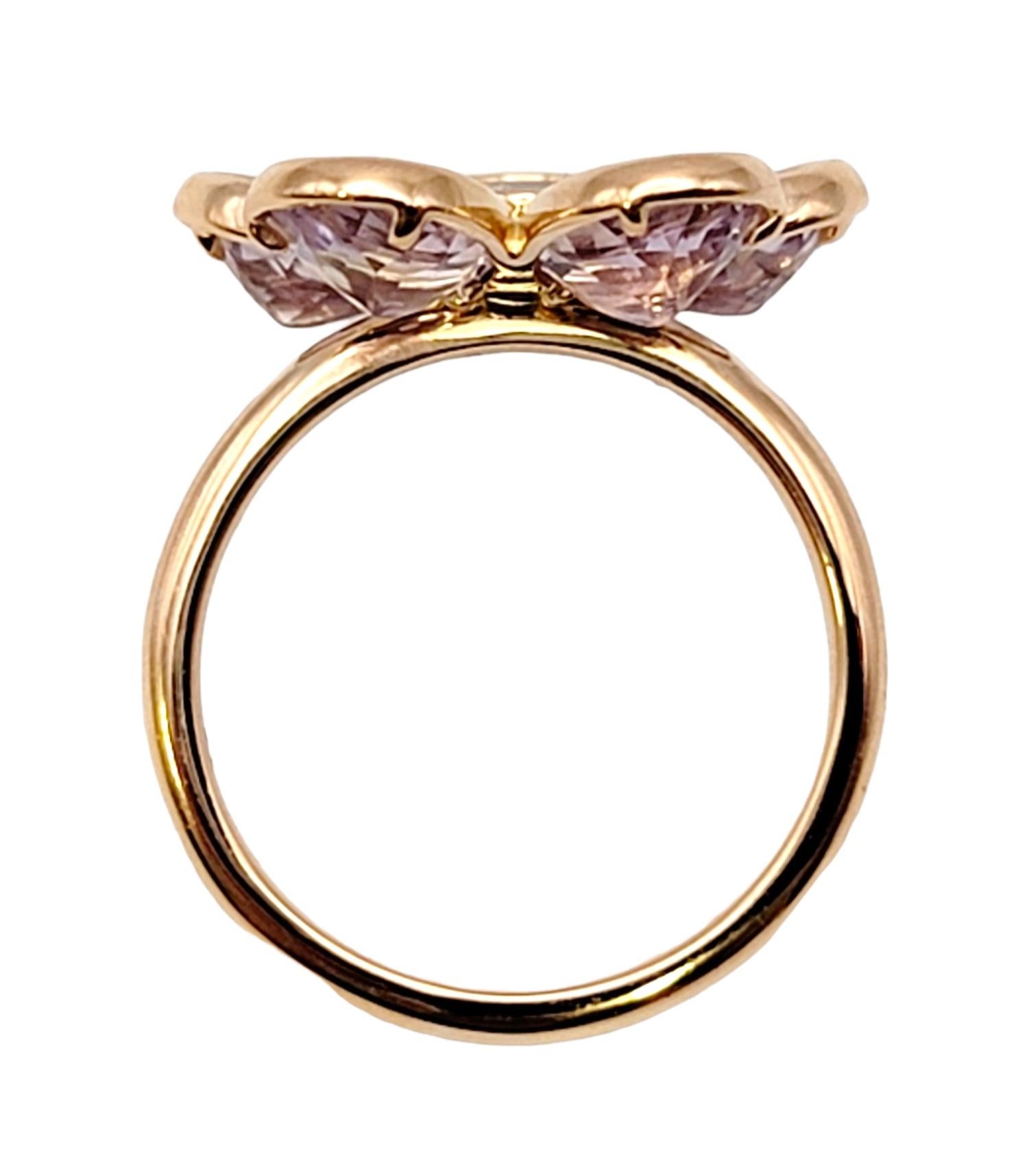 Tiffany & Co. Amethyst and Diamond Sparklers Flower Ring in 18 Karat Rose Gold In Excellent Condition In Scottsdale, AZ