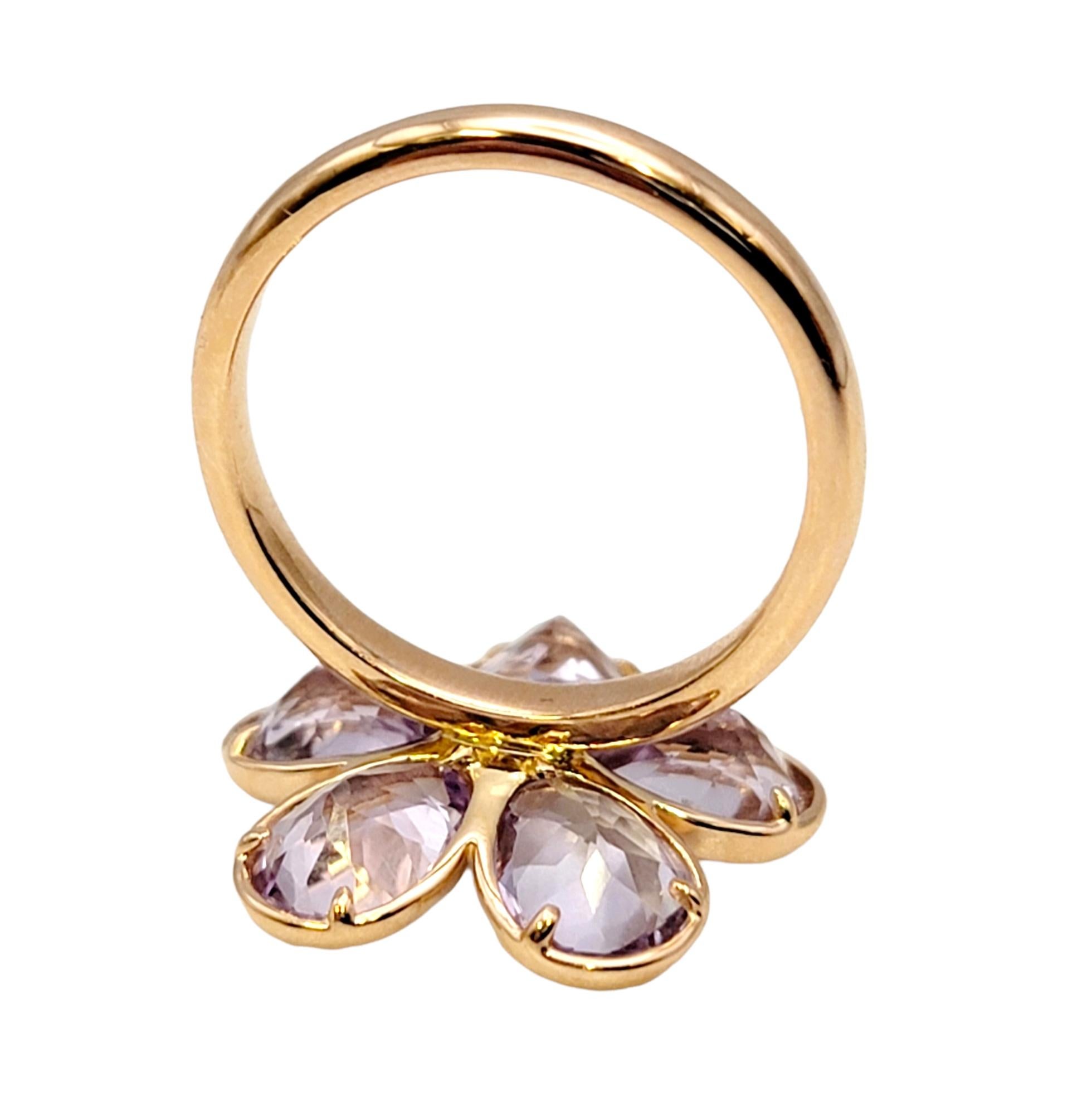 Women's Tiffany & Co. Amethyst and Diamond Sparklers Flower Ring in 18 Karat Rose Gold