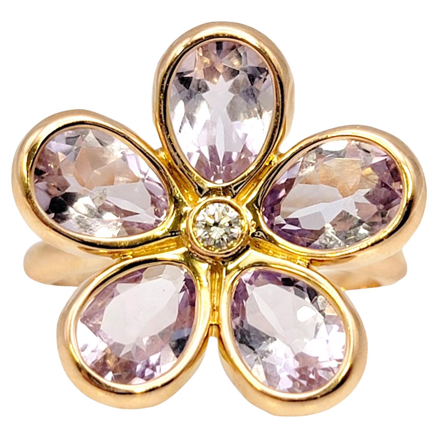 Tiffany & Co. Amethyst and Diamond Sparklers Flower Ring in 18 Karat Rose Gold
