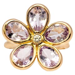 Tiffany & Co. Amethyst and Diamond Sparklers Flower Ring in 18 Karat Rose Gold