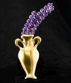 Tiffany & Co Amethyst Brooch Pin Vase 18K Gold Vintage