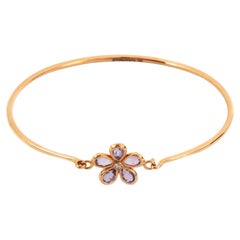 Tiffany & Co. Amethyst Diamond Garden Flower 18k Rose Gold Hook Bangle