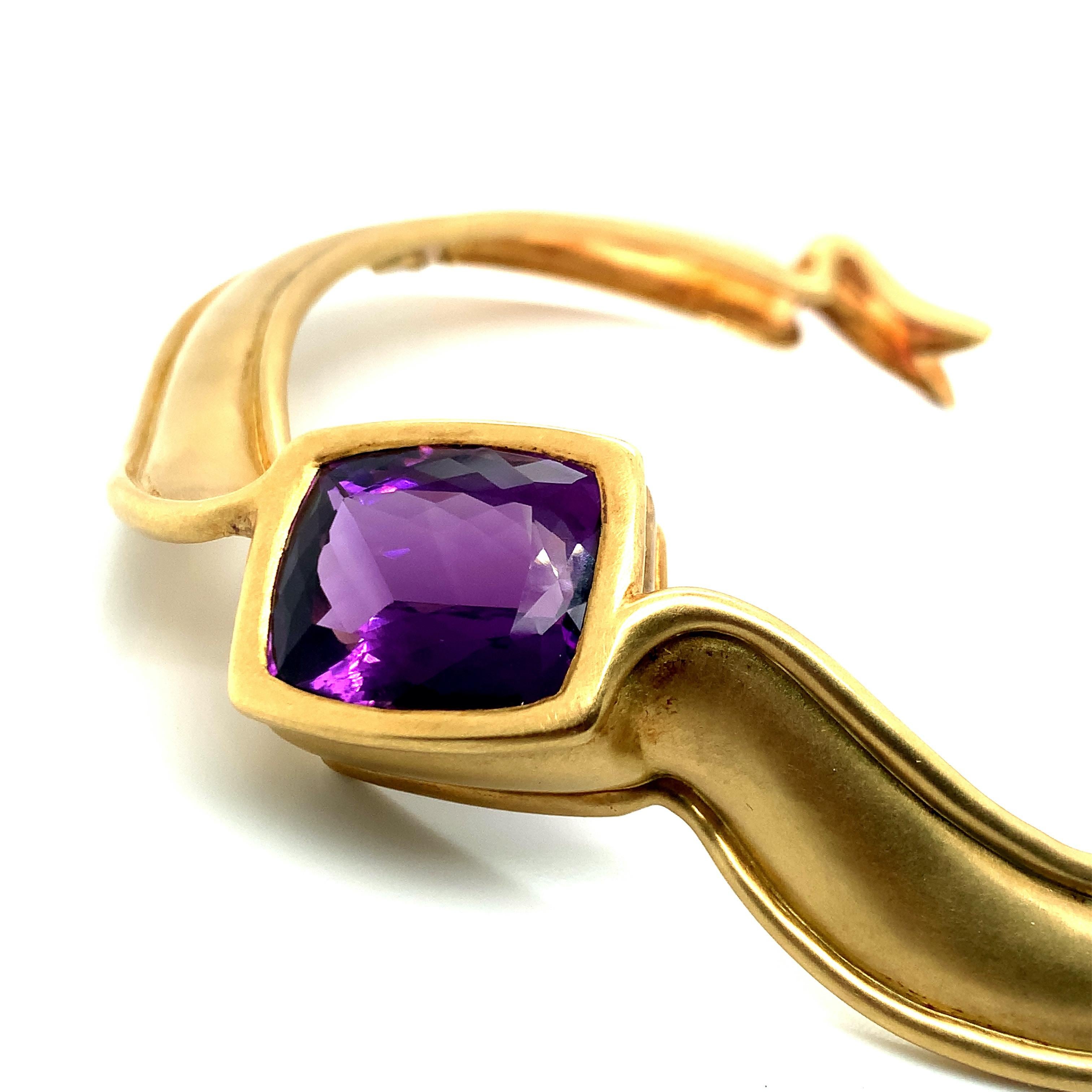 Cushion Cut Tiffany & Co. Amethyst Gold Necklace For Sale