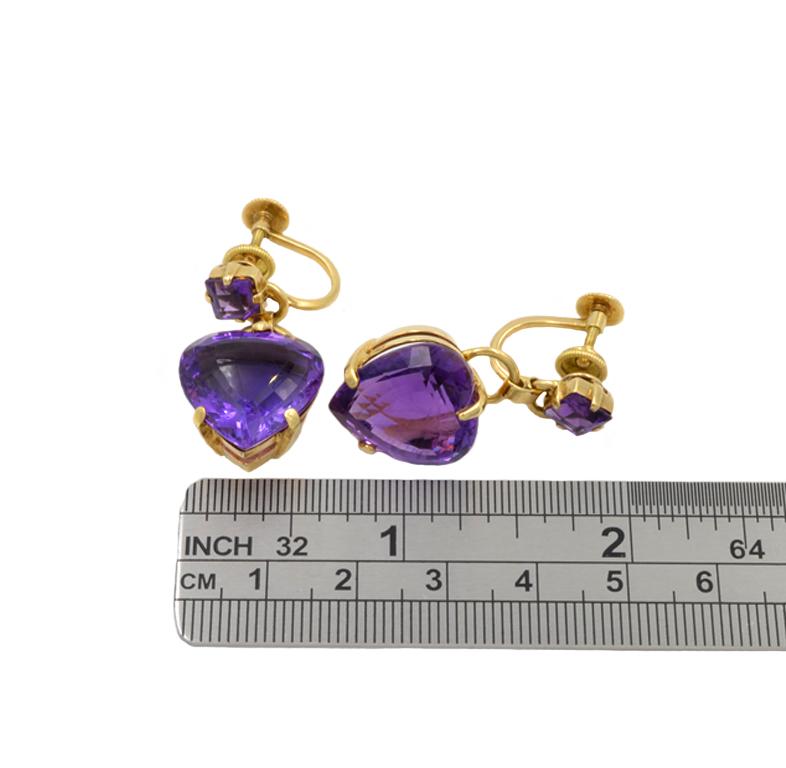 Women's Tiffany & Co. Amethyst Heart Retro Earrings For Sale