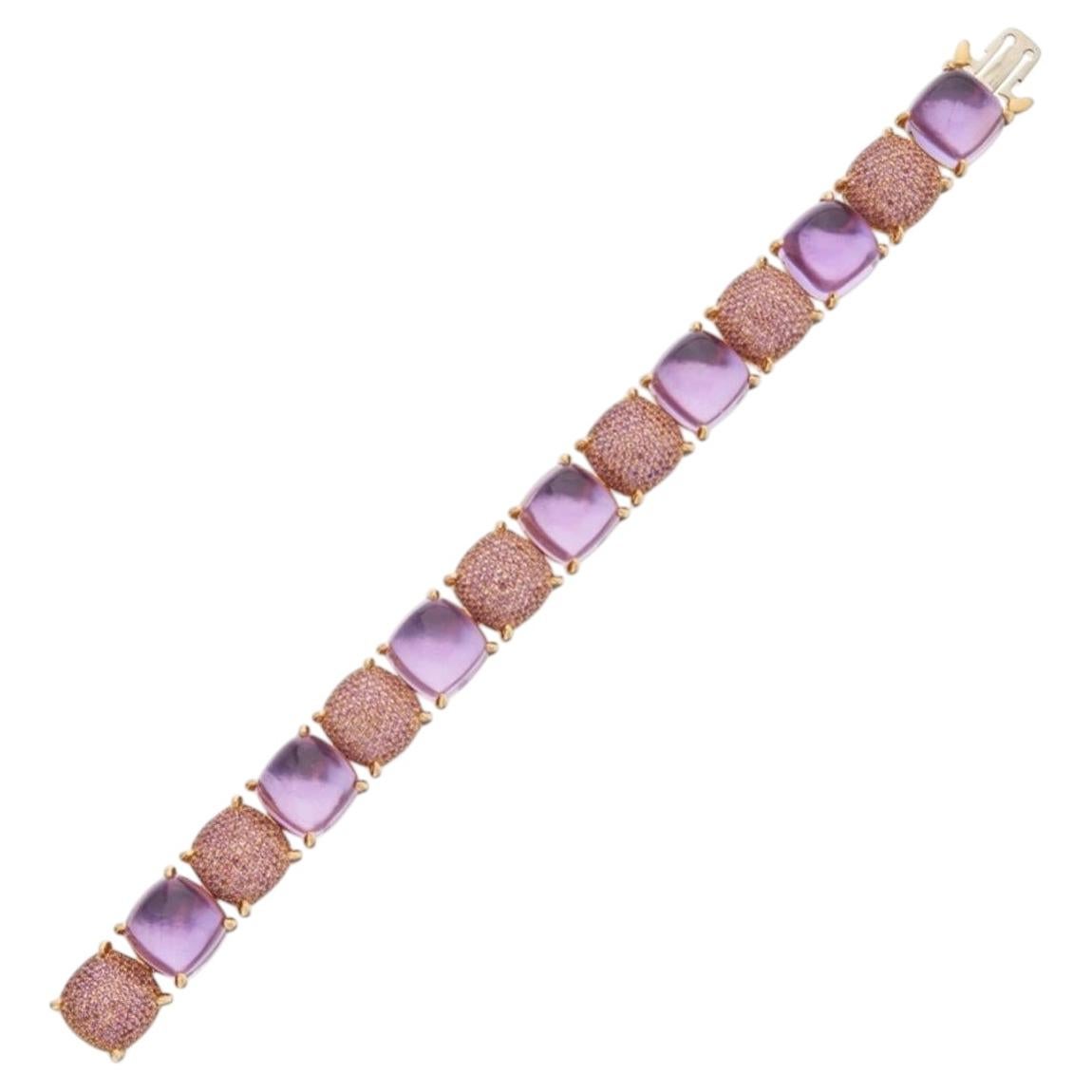 Tiffany & Co. Bracciale in oro giallo 18k con ametista e pila di zucchero in vendita