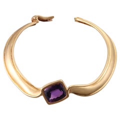 Vintage Tiffany & Co Amethyst Yellow Gold Collar Necklace