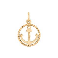 Tiffany & Co Anchor Charm 18k Yellow Gold Pendant Signed Fine Jewelry