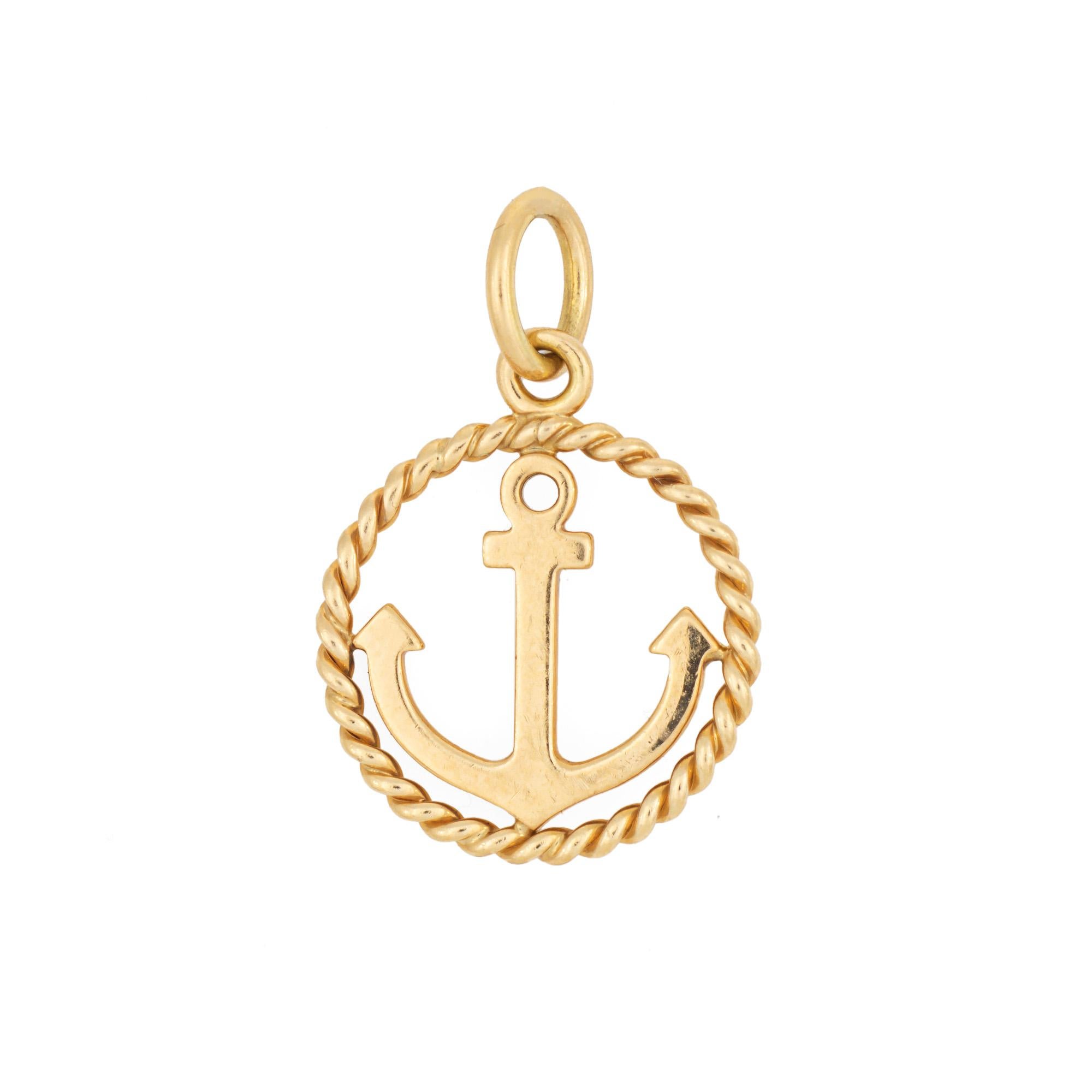 Modern Tiffany & Co Anchor Charm 18k Yellow Gold Pendant Signed Fine Jewelry For Sale