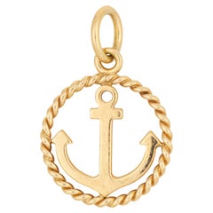 Tiffany & Co Anker-Charm-Anhänger aus 18 Karat Gelbgold, signiert Fine Jewelry