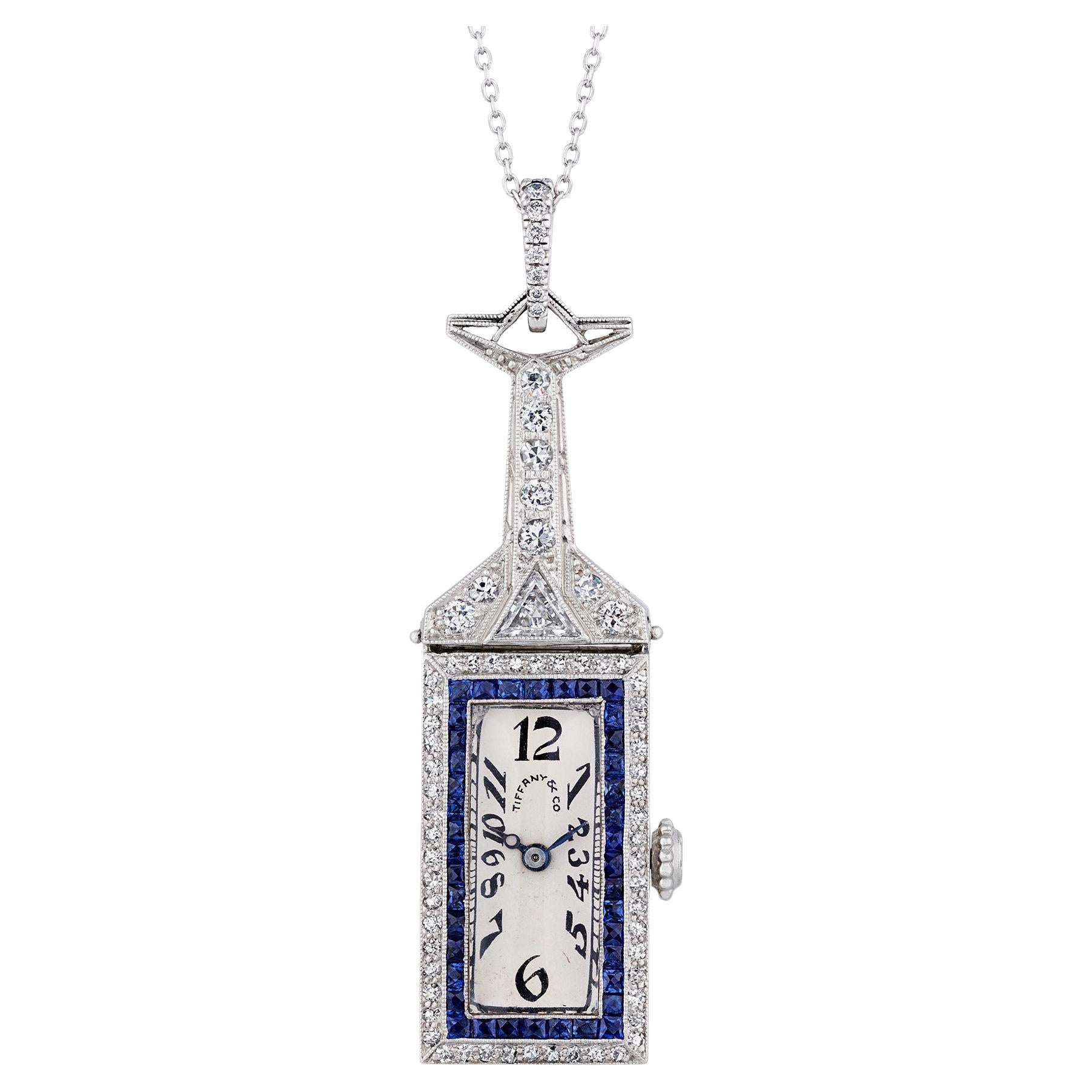 Tiffany & Co. and C.H. Meylan Art Deco Pendant Watch For Sale