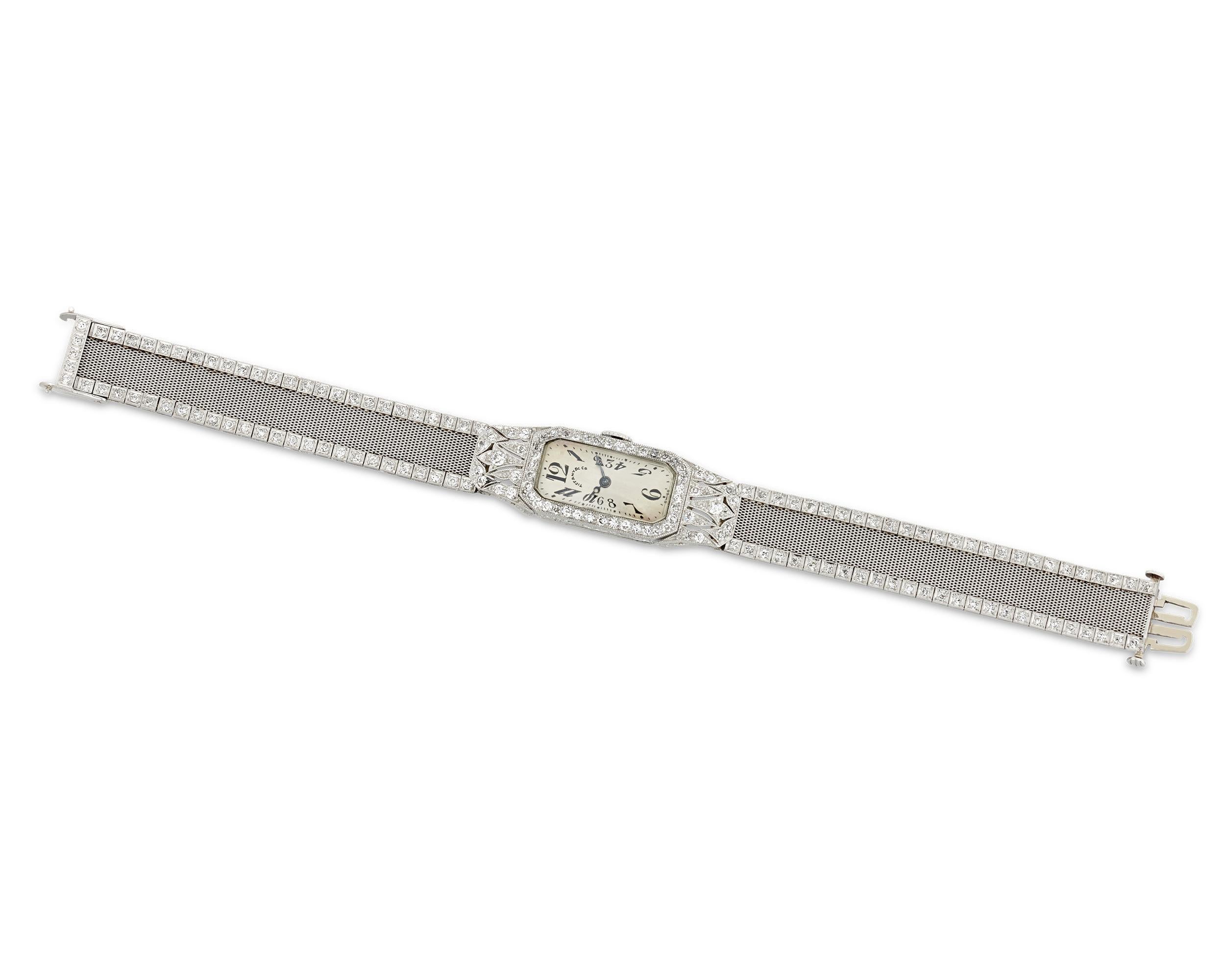 Art Déco Tiffany & Co. e Oscar Heyman Orologio da polso con diamanti Art Deco in vendita