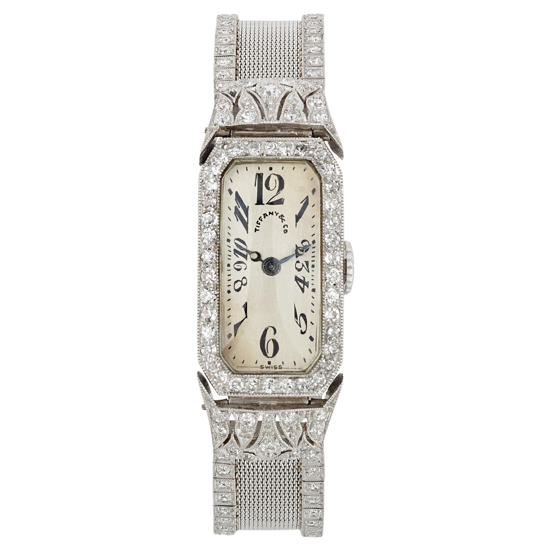 Tiffany & Co. und Oscar Heyman Art Deco Diamant-Armbanduhr