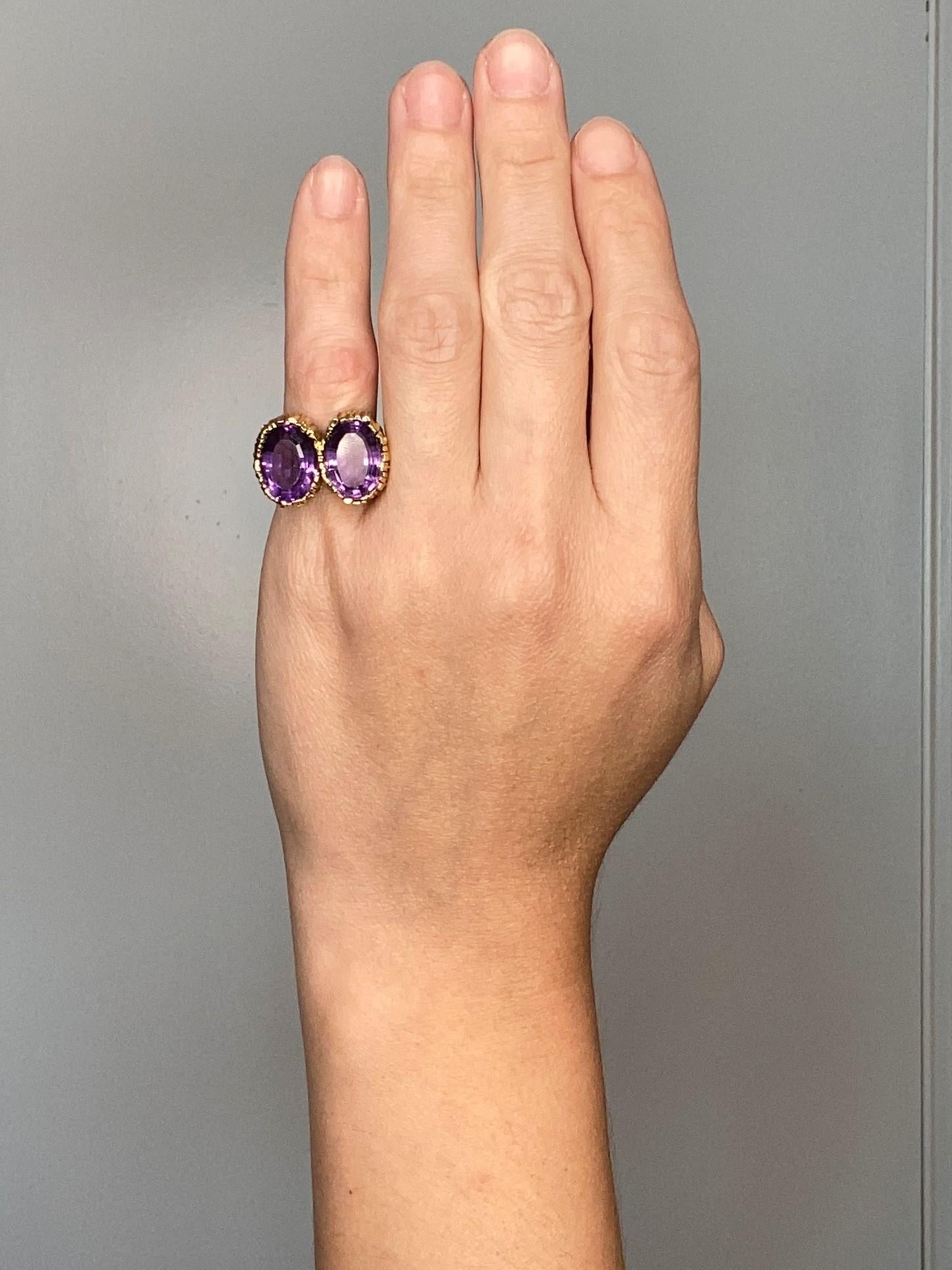 Women's or Men's Tiffany Co. Andrew Grima 1972 London Cocktail Ring 18Kt with 16.45 Cts Amethyst
