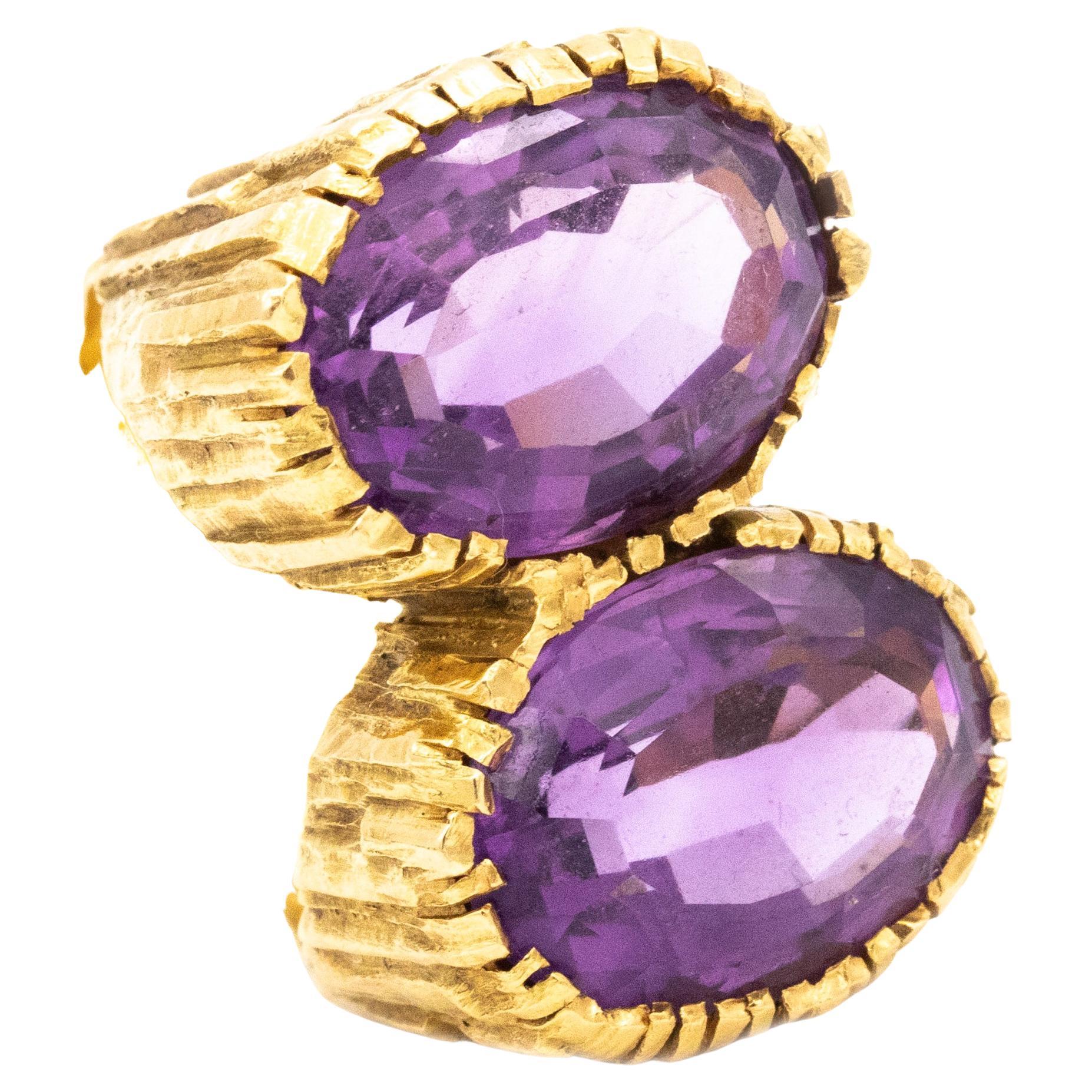 Tiffany Co. Andrew Grima 1972 London Cocktail Ring 18Kt with 16.45 Cts Amethyst For Sale