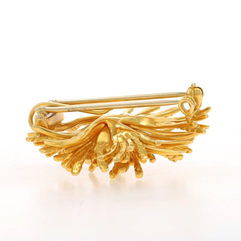 Tiffany & Co. Anemone Brooch - Yellow Gold 18k Ocean Life Pendant Pin In Excellent Condition In Greensboro, NC