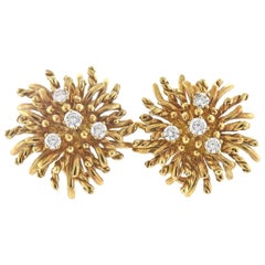 Tiffany & Co. Anemone Diamond Gold Earrings