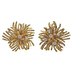 Tiffany & Co Anemone Diamond Gold Earrings