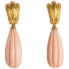 Vintage Tiffany & Co. Angel Skin Coral Drop Earrings