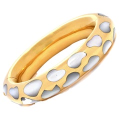 Tiffany & Co. Angela Allure Cummings Mother of Pearl 18k Gold Bangle Bracelet