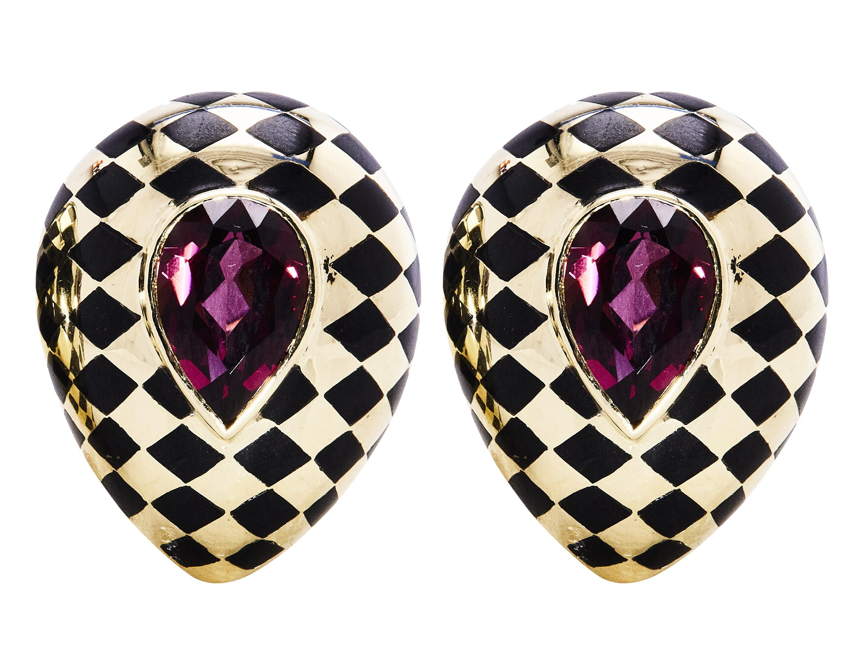 Tiffany & Co. Angela Cummings 12,5ct Turmalin Schwarz Jade 18K Gold Clip-Ohrring im Angebot 5