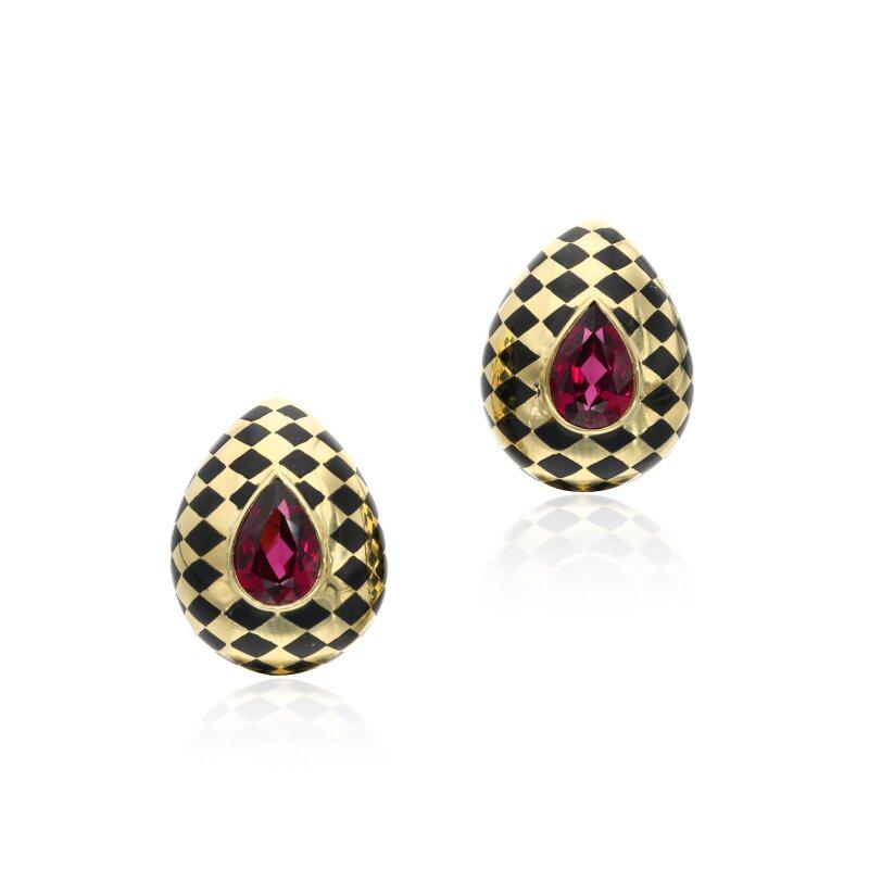 Tiffany & Co. Angela Cummings 12,5ct Turmalin Schwarz Jade 18K Gold Clip-Ohrring im Angebot 3