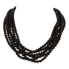 Tiffany & Co. Angela Cummings 18 Karat Gold and Onyx Bead Multi Strand Necklace