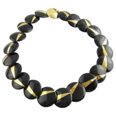 Tiffany & Co. Angela Cummings 18 Karat Gold Black Onyx Lentil Disc Necklace